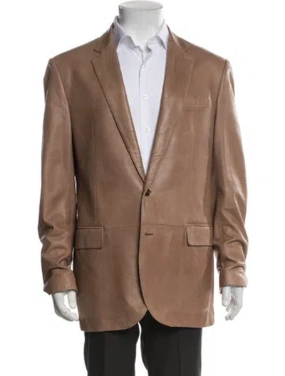 Pre-owned Ralph Lauren Lambskin Blazer In Brown