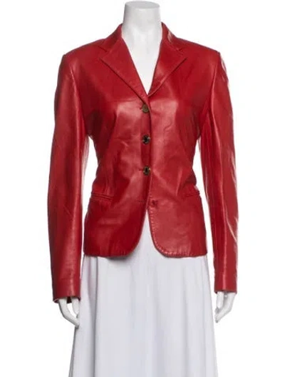 Pre-owned Ralph Lauren Lambskin Blazer In Red