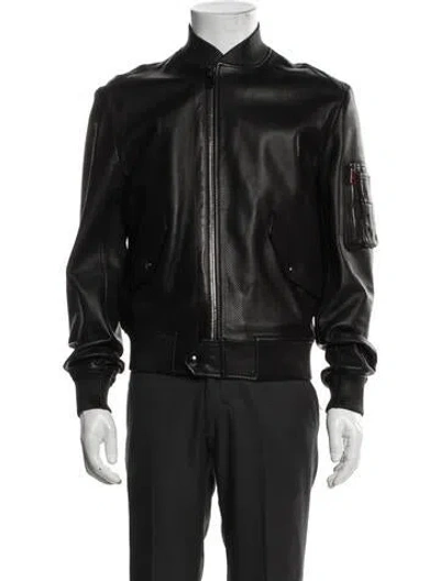 Pre-owned Ralph Lauren Lambskin Bomber Jacket In Brown