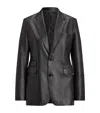 Ralph Lauren Single-breasted Leather Blazer In Black