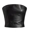 Ralph Lauren Gwyneth Lambskin Bustier In Black