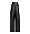 Ralph Lauren Lambskin Kelsie Trousers In Brown