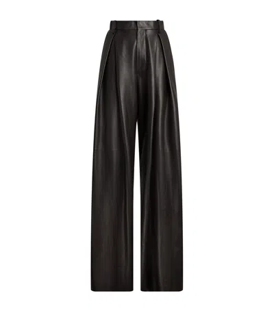 Ralph Lauren Lambskin Kelsie Trousers In Brown