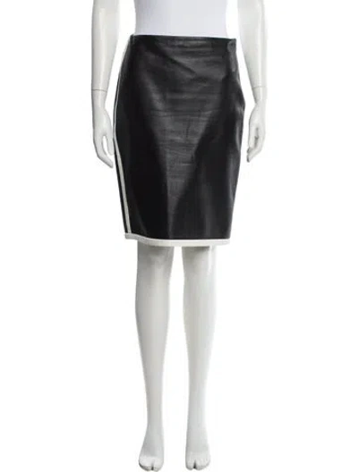 Pre-owned Ralph Lauren Lambskin Knee-length Skirt In Black
