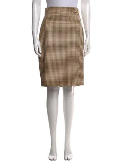 Pre-owned Ralph Lauren Lambskin Knee-length Skirt In Neutral