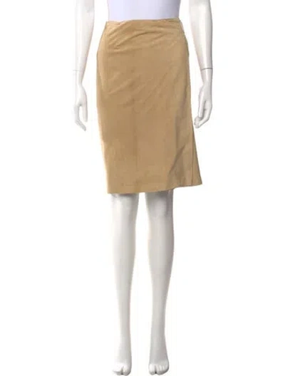 Pre-owned Ralph Lauren Lambskin Knee-length Skirt In Neutral