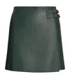 Ralph Lauren Lambskin Kyler Mini Skirt In Green