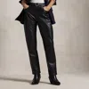Polo Ralph Lauren Lambskin Relaxed Straight Pant In Polo Black