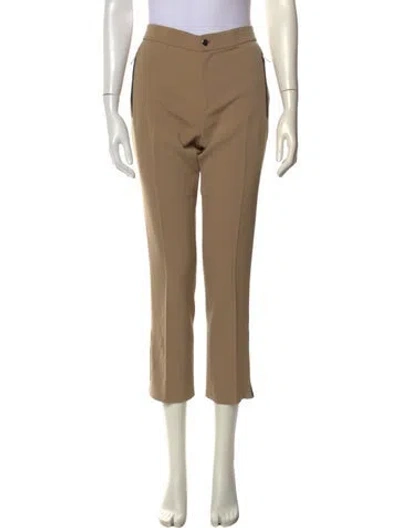 Pre-owned Ralph Lauren Lambskin Straight Leg Pants In Neutral