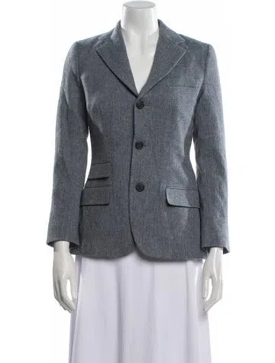 Pre-owned Ralph Lauren Lambswool Blazer In Gray