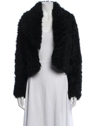 Pre-owned Ralph Lauren Lambswool Faux Fur Jacket W/ Tags In Black