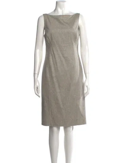 Pre-owned Ralph Lauren Lambswool Knee-length Dress In Gray