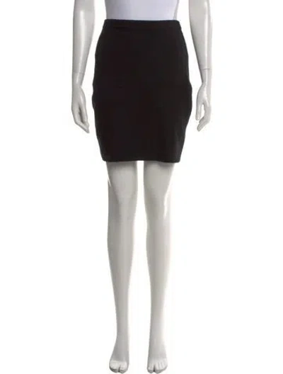 Pre-owned Ralph Lauren Lambswool Mini Skirt In Black