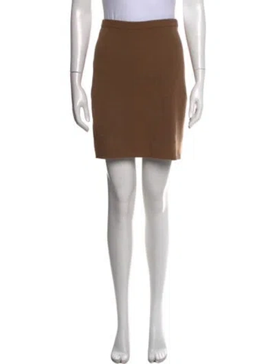 Pre-owned Ralph Lauren Lambswool Mini Skirt In Brown