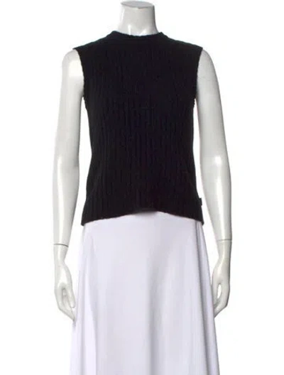 Pre-owned Ralph Lauren Lambswool Mock Neck Sweater In Blue