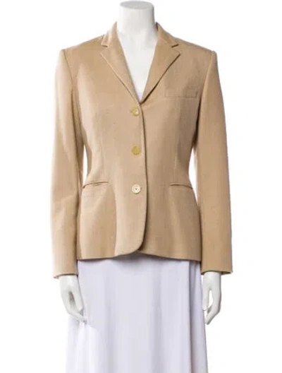 Pre-owned Ralph Lauren Lambswool Striped Blazer In Neutral