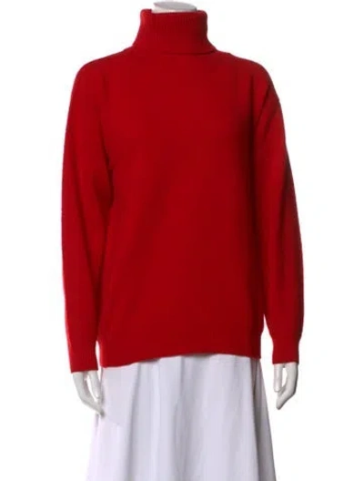 Pre-owned Ralph Lauren Lambswool Turtleneck Sweater In Red