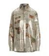Ralph Lauren Evelina Equestrian Metallic Silk Shirt