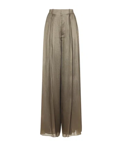 Ralph Lauren Lamé Pleated Trousers In Brown