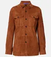 Ralph Lauren Landry Suede Shirt In Brown