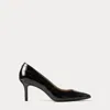 Ralph Lauren Lanette Croc-embossed Leather Pump In Black