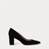 Ralph Lauren Lanette Suede Block-heel Pump