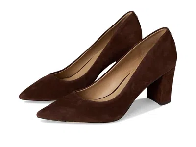 Ralph Lauren Lanette Suede Block-heel Pumps High In Brown