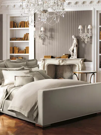 Ralph Lauren Langdon Oxford Pillowcase In White/silver