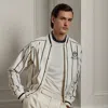 Ralph Lauren Langdon Striped Cotton-cashmere Jacket In Classic Cream