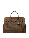Ralph Lauren Large Buckle-detail Satchel Bag In Brown