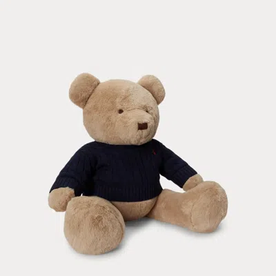 Ralph Lauren Babies' Large Cable-sweater Polo Bear In Rl Navy In Brown