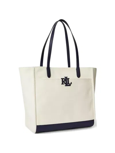 Ralph Lauren Large Cameryn Logo-plaque Tote Bag In White