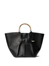 Ralph Lauren The Ralph Calfskin Large Tote In Black
