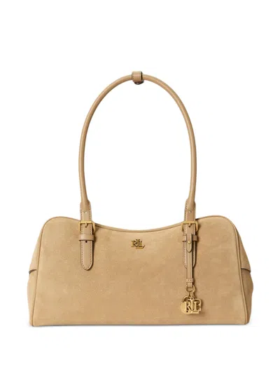 Ralph Lauren Grosse Marcy Schultertasche Aus Wildleder In Pattern