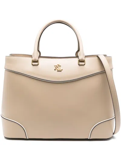 Ralph Lauren Large Marcy Top-handle Tote Bag In Neutral