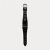 Polo Ralph Lauren Large Stirrup Alligator Watch Strap In Black/black