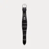 Polo Ralph Lauren Large Stirrup Alligator Watch Strap In Black/silver