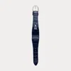 Polo Ralph Lauren Large Stirrup Alligator Watch Strap In Navy/silver