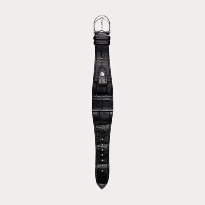 Polo Ralph Lauren Large Stirrup Caiman Watch Strap In Gold