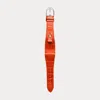 Polo Ralph Lauren Large Stirrup Caiman Watch Strap In Orange