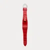Polo Ralph Lauren Large Stirrup Caiman Watch Strap In Red