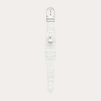 Polo Ralph Lauren Large Stirrup Caiman Watch Strap In White
