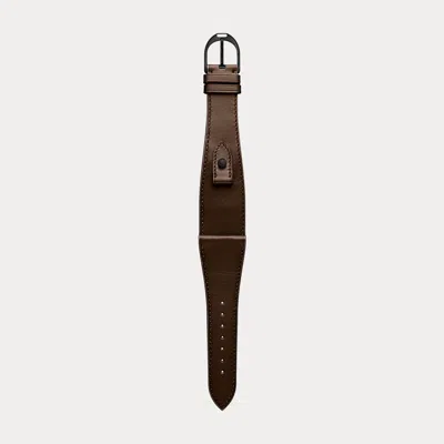 Polo Ralph Lauren Large Stirrup Calfskin Strap In Dark Brown/black
