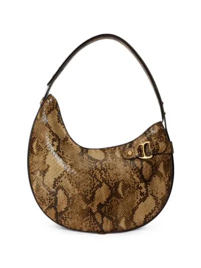 Ralph Lauren Grosse Tasha Schultertasche Mit Python-prägung In Red