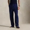 Ralph Lauren Lateef Relaxed Fit Pleated Linen Pant In Blue