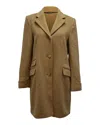 Polo Ralph Lauren Lauren By Ralph Lauren Long Coat In Camel Wool In Yellow