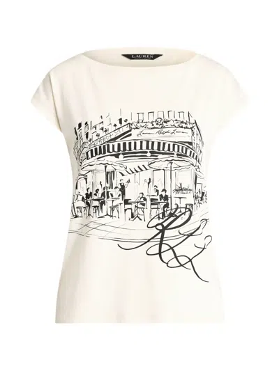 Ralph Lauren Lauren Petite Graphic T-shirt In White