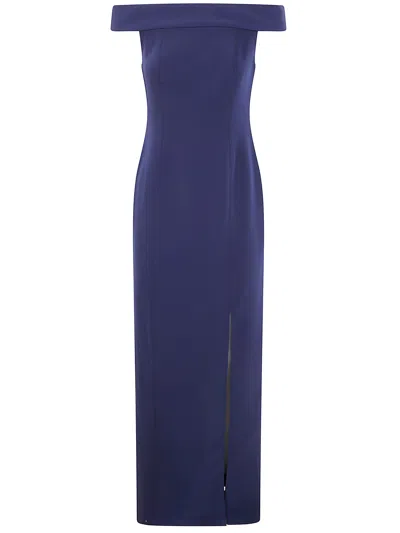 RALPH LAUREN LAUREN RALPH LAUREN "ADLAR" SHORT SLEEVES GOWN LONG DRESS