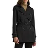 Ralph Lauren Double-breasted Belted Trench Coat In Black