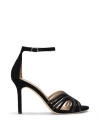 Ralph Lauren Allie Suede & Leather Multistrap Sandal In Black